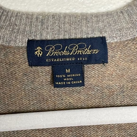 Brooks Brothers | Merino Wool Two Tone Cardigan Sweater - Picture 6 of 9